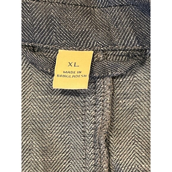 NWT JOSEPH ABBOUD Military Jacket HERRINGBONE Men XL Blue LINEN Zip Button - Picture 3 of 16